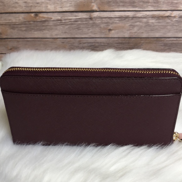 Kate spade Kirk park saffiano wallet mahogany bow - Picture 4 of 8